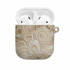 50 Years Deadly NAIDOC Week 2026 Personalised AirPods Case Dhari Beige Indigenous Art