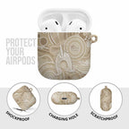 50 Years Deadly NAIDOC Week 2026 Personalised AirPods Case Dhari Beige Indigenous Art