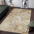 50 Years Deadly NAIDOC Week 2026 Personalised Area Rug Dhari Beige Indigenous Art