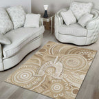 50 Years Deadly NAIDOC Week 2026 Personalised Area Rug Dhari Beige Indigenous Art