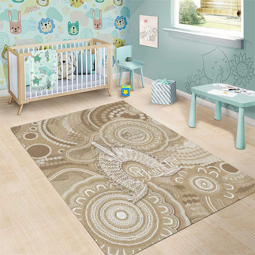 50 Years Deadly NAIDOC Week 2026 Personalised Area Rug Dhari Beige Indigenous Art
