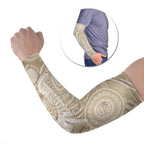 50 Years Deadly NAIDOC Week 2026 Personalised Arm Sleeves Dhari Beige Indigenous Art