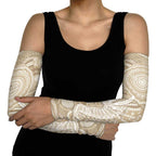 50 Years Deadly NAIDOC Week 2026 Personalised Arm Sleeves Dhari Beige Indigenous Art