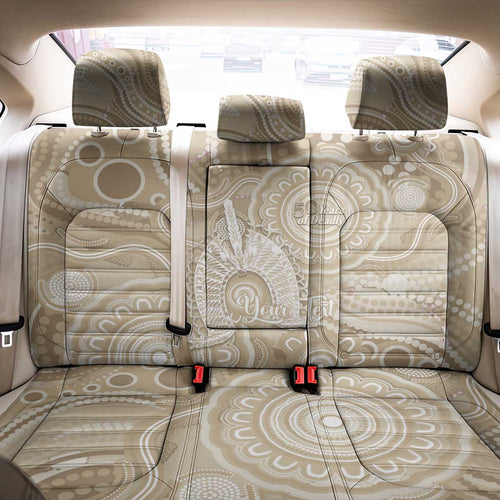 50 Years Deadly NAIDOC Week 2026 Personalised Back Car Seat Cover Dhari Beige Indigenous Art
