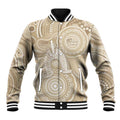 50 Years Deadly NAIDOC Week 2026 Personalised Baseball Jacket Dhari Beige Indigenous Art