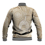 50 Years Deadly NAIDOC Week 2026 Personalised Baseball Jacket Dhari Beige Indigenous Art