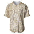 50 Years Deadly NAIDOC Week 2026 Personalised Baseball Jersey Dhari Beige Indigenous Art