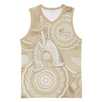 50 Years Deadly NAIDOC Week 2026 Personalised Basketball Jersey Dhari Beige Indigenous Art