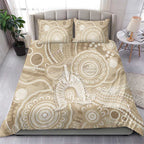 50 Years Deadly NAIDOC Week 2026 Personalised Bedding Set Dhari Beige Indigenous Art