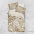 50 Years Deadly NAIDOC Week 2026 Personalised Bedding Set Dhari Beige Indigenous Art
