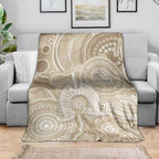 50 Years Deadly NAIDOC Week 2026 Personalised Blanket Dhari Beige Indigenous Art