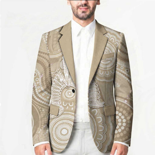 50 Years Deadly NAIDOC Week 2026 Personalised Blazer Dhari Beige Indigenous Art