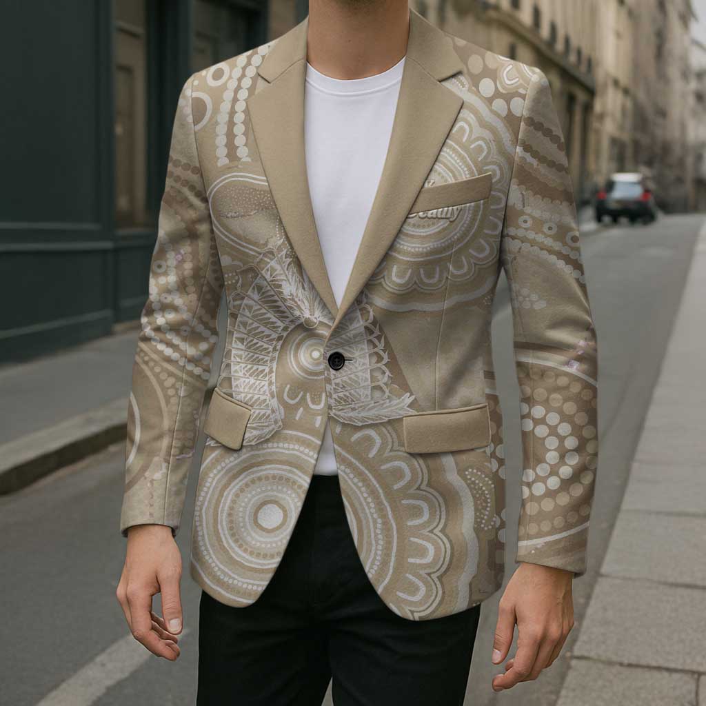 50 Years Deadly NAIDOC Week 2026 Personalised Blazer Dhari Beige Indigenous Art
