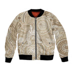 50 Years Deadly NAIDOC Week 2026 Personalised Bomber Jacket Dhari Beige Indigenous Art