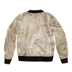 50 Years Deadly NAIDOC Week 2026 Personalised Bomber Jacket Dhari Beige Indigenous Art