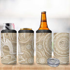 50 Years Deadly NAIDOC Week 2026 Personalised 4 in 1 Can Cooler Tumbler Dhari Beige Indigenous Art