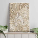 50 Years Deadly NAIDOC Week 2026 Personalised Canvas Wall Art Dhari Beige Indigenous Art