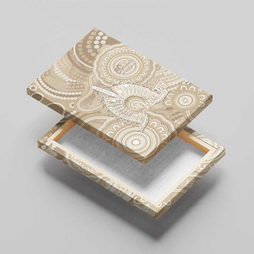 50 Years Deadly NAIDOC Week 2026 Personalised Canvas Wall Art Dhari Beige Indigenous Art