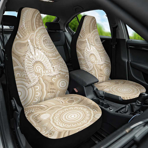 50 Years Deadly NAIDOC Week 2026 Personalised Car Seat Cover Dhari Beige Indigenous Art
