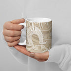 50 Years Deadly NAIDOC Week 2026 Personalised Ceramic Mug Dhari Beige Indigenous Art