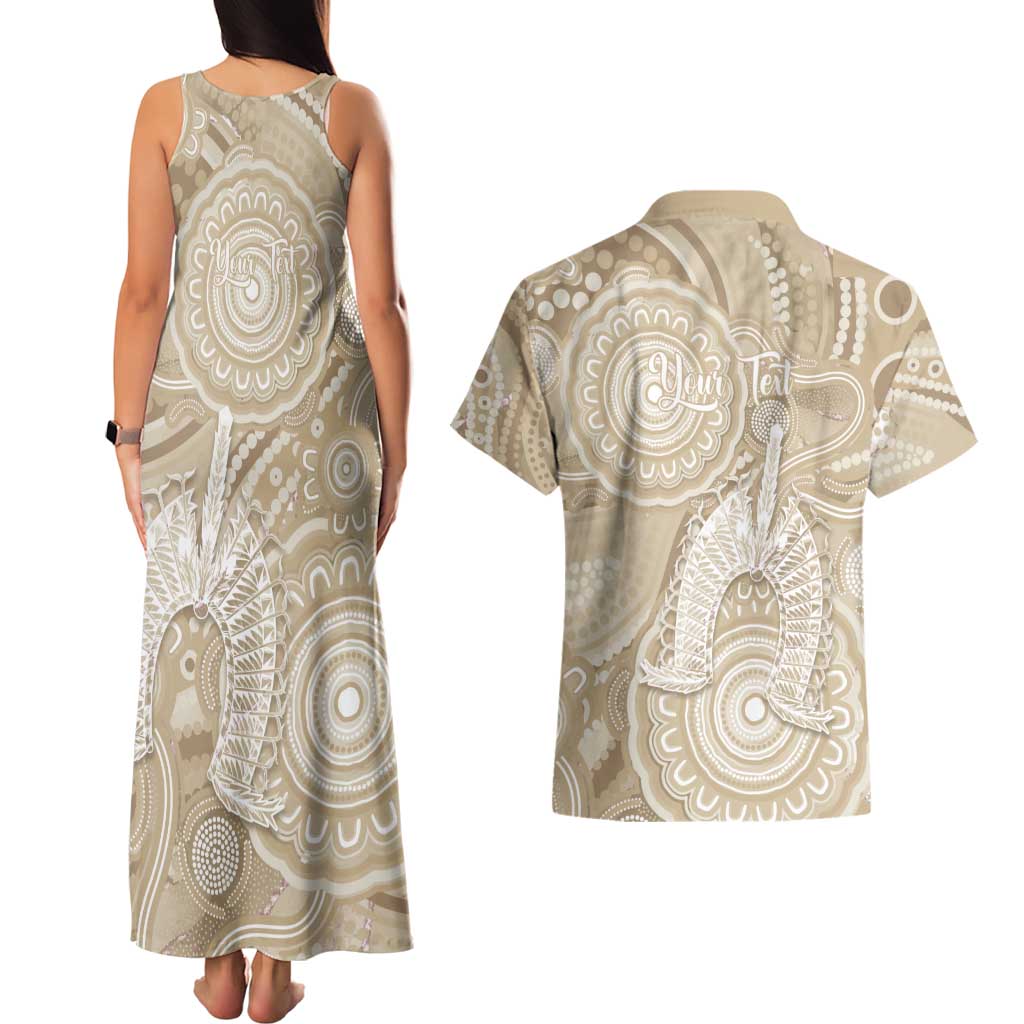 50 Years Deadly NAIDOC Week 2026 Personalised Couples Matching Tank Maxi Dress and Hawaiian Shirt Dhari Beige Indigenous Art