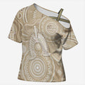 50 Years Deadly NAIDOC Week 2026 Personalised Cross Shoulder Shirt Dhari Beige Indigenous Art