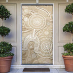 50 Years Deadly NAIDOC Week 2026 Personalised Door Cover Dhari Beige Indigenous Art