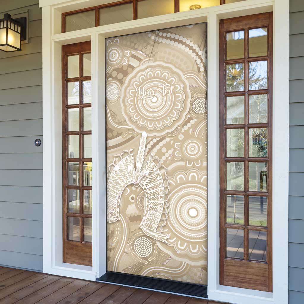 50 Years Deadly NAIDOC Week 2026 Personalised Door Cover Dhari Beige Indigenous Art