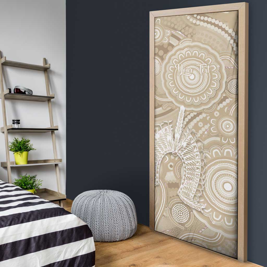 50 Years Deadly NAIDOC Week 2026 Personalised Door Cover Dhari Beige Indigenous Art