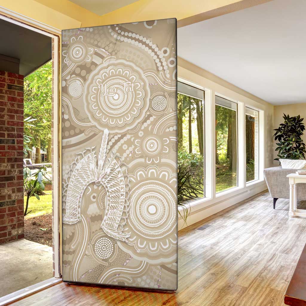 50 Years Deadly NAIDOC Week 2026 Personalised Door Cover Dhari Beige Indigenous Art