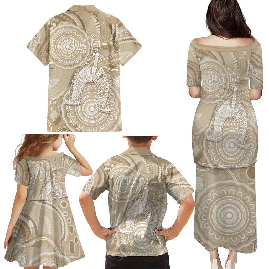 50 Years Deadly NAIDOC Week 2026 Personalised Family Matching Puletasi and Hawaiian Shirt Dhari Beige Indigenous Art