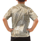50 Years Deadly NAIDOC Week 2026 Personalised Family Matching Short Sleeve Bodycon Dress and Hawaiian Shirt Dhari Beige Indigenous Art
