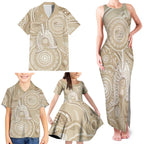50 Years Deadly NAIDOC Week 2026 Personalised Family Matching Tank Maxi Dress and Hawaiian Shirt Dhari Beige Indigenous Art