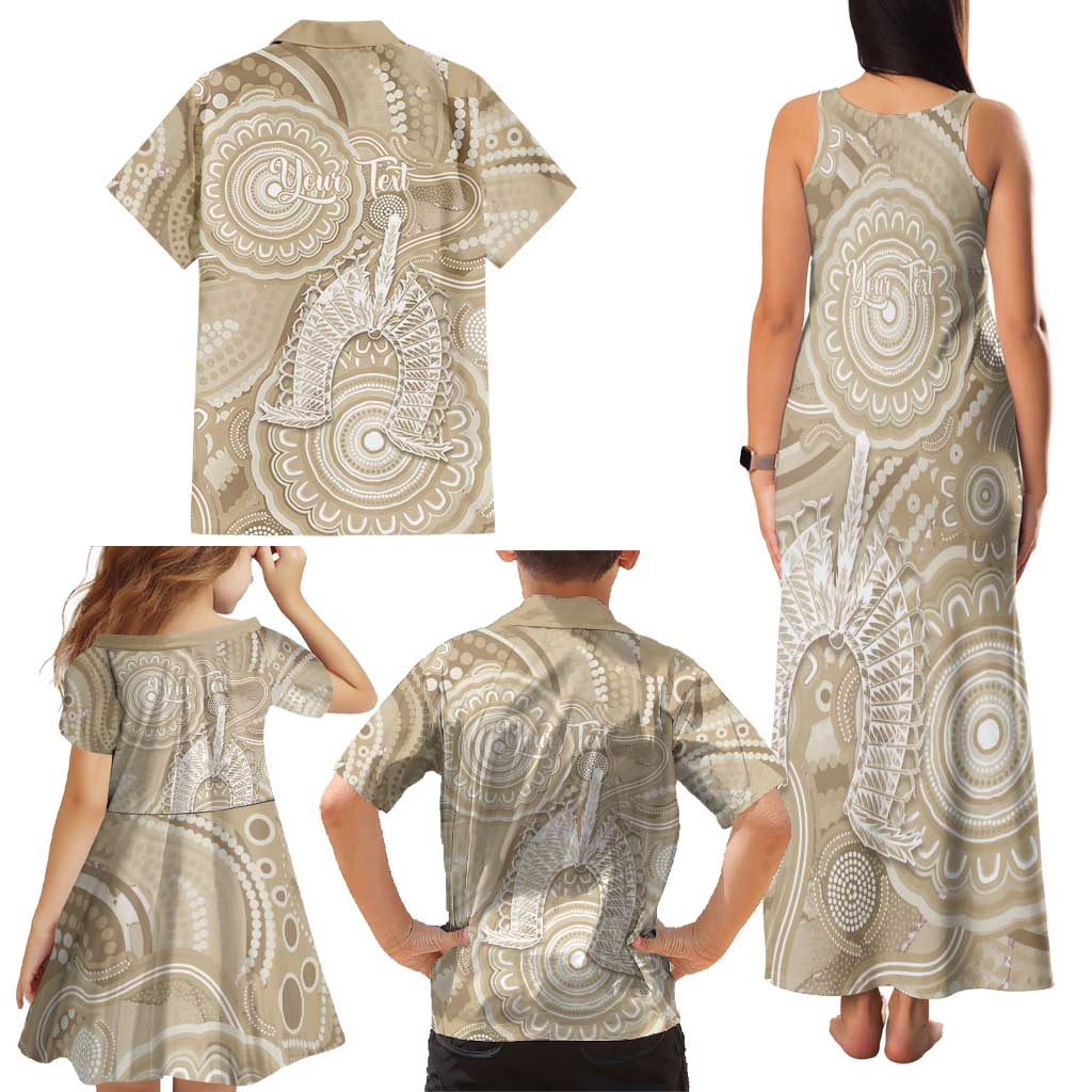 50 Years Deadly NAIDOC Week 2026 Personalised Family Matching Tank Maxi Dress and Hawaiian Shirt Dhari Beige Indigenous Art