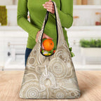 50 Years Deadly NAIDOC Week 2026 Personalised Grocery Bag Dhari Beige Indigenous Art