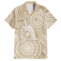 50 Years Deadly NAIDOC Week 2026 Personalised Hawaiian Shirt Dhari Beige Indigenous Art