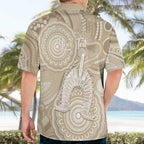 50 Years Deadly NAIDOC Week 2026 Personalised Hawaiian Shirt Dhari Beige Indigenous Art