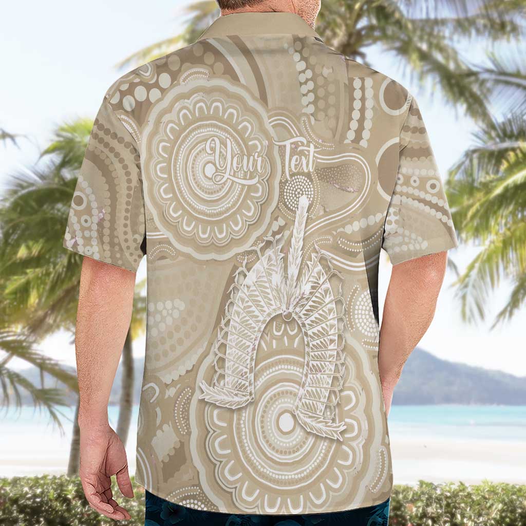 50 Years Deadly NAIDOC Week 2026 Personalised Hawaiian Shirt Dhari Beige Indigenous Art