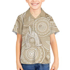 50 Years Deadly NAIDOC Week 2026 Personalised Hawaiian Shirt Dhari Beige Indigenous Art
