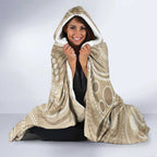 50 Years Deadly NAIDOC Week 2026 Personalised Hooded Blanket Dhari Beige Indigenous Art