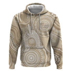 50 Years Deadly NAIDOC Week 2026 Personalised Hoodie Dhari Beige Indigenous Art