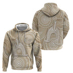 50 Years Deadly NAIDOC Week 2026 Personalised Hoodie Dhari Beige Indigenous Art