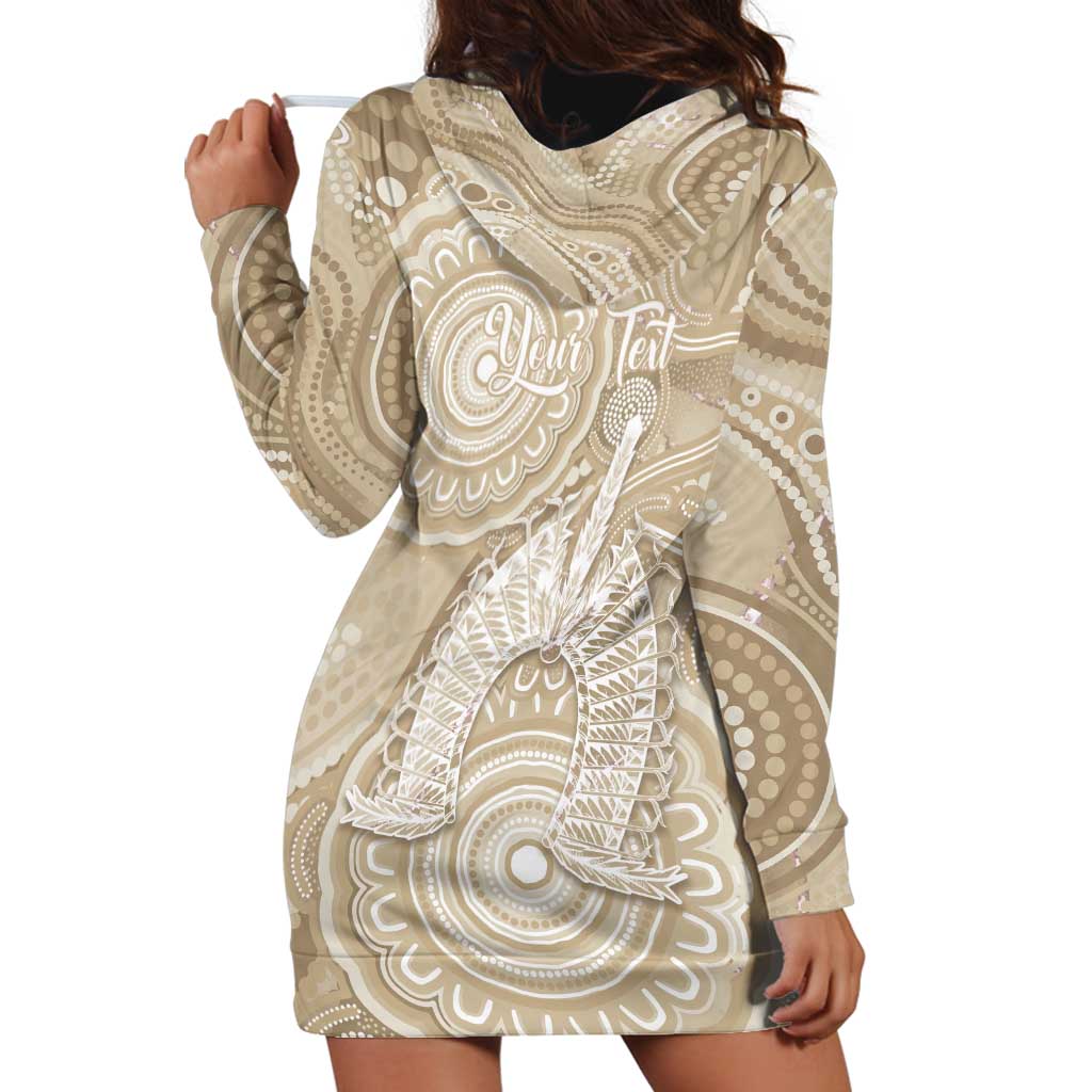50 Years Deadly NAIDOC Week 2026 Personalised Hoodie Dress Dhari Beige Indigenous Art