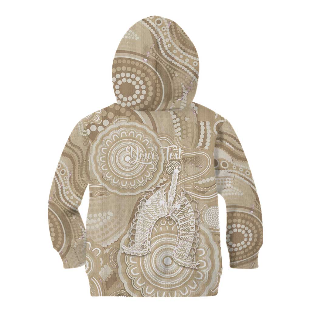 50 Years Deadly NAIDOC Week 2026 Personalised Kid Hoodie Dhari Beige Indigenous Art