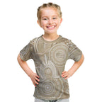 50 Years Deadly NAIDOC Week 2026 Personalised Kid T Shirt Dhari Beige Indigenous Art