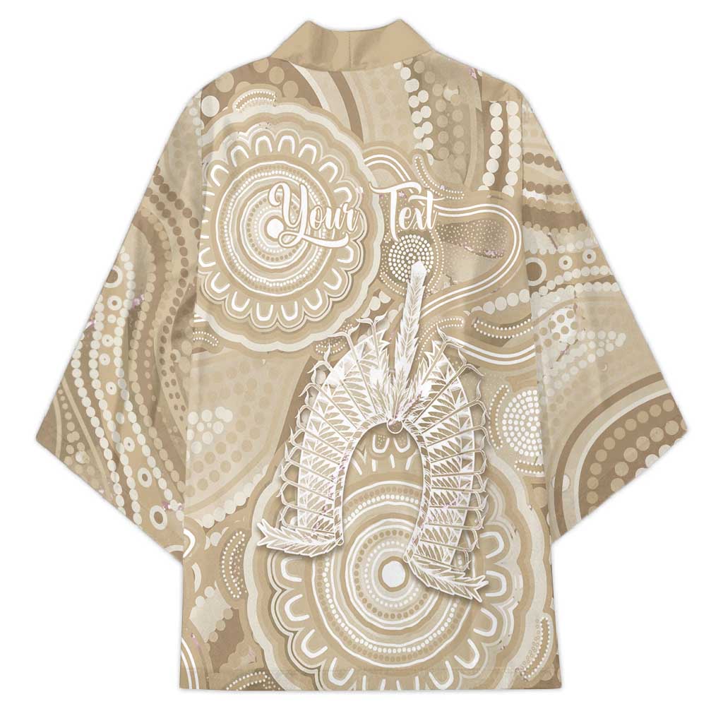 50 Years Deadly NAIDOC Week 2026 Personalised Kimono Dhari Beige Indigenous Art