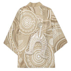 50 Years Deadly NAIDOC Week 2026 Personalised Kimono Dhari Beige Indigenous Art