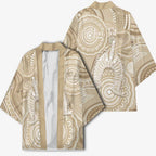 50 Years Deadly NAIDOC Week 2026 Personalised Kimono Dhari Beige Indigenous Art