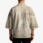 50 Years Deadly NAIDOC Week 2026 Personalised Kimono Dhari Beige Indigenous Art