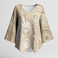 50 Years Deadly NAIDOC Week 2026 Personalised Kimono Sleeve Blouse Dhari Beige Indigenous Art